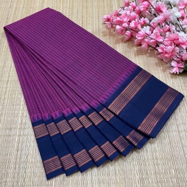 Premium Korvai Checked Cotton Sarees