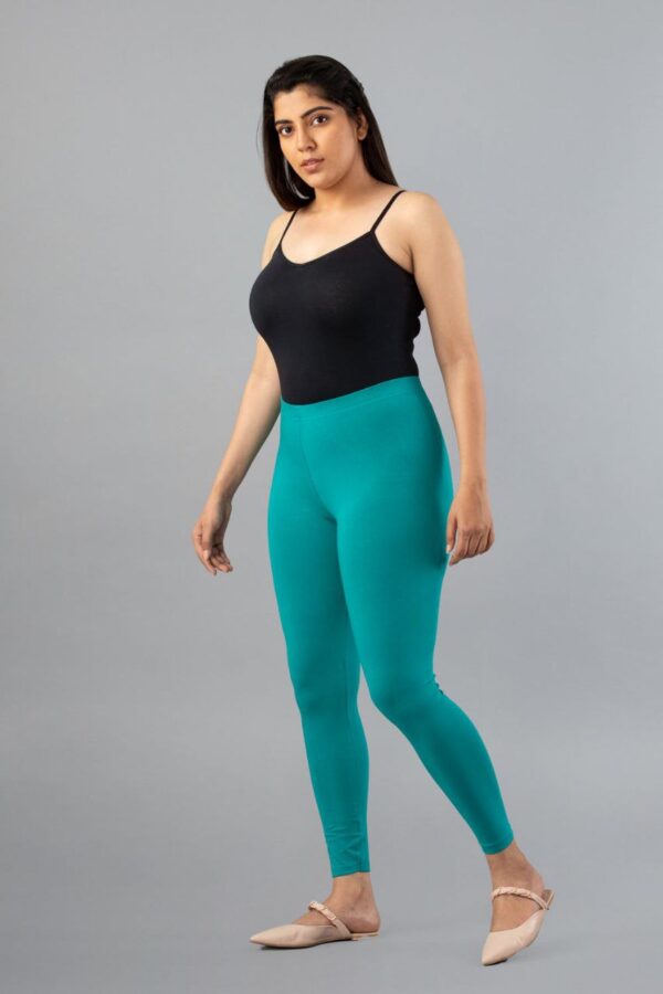 Jade Green Ankle Leggings - Image 2