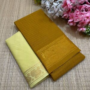 Mustard Yellow - Gold Jari Checked Sungudi Cotton Saree