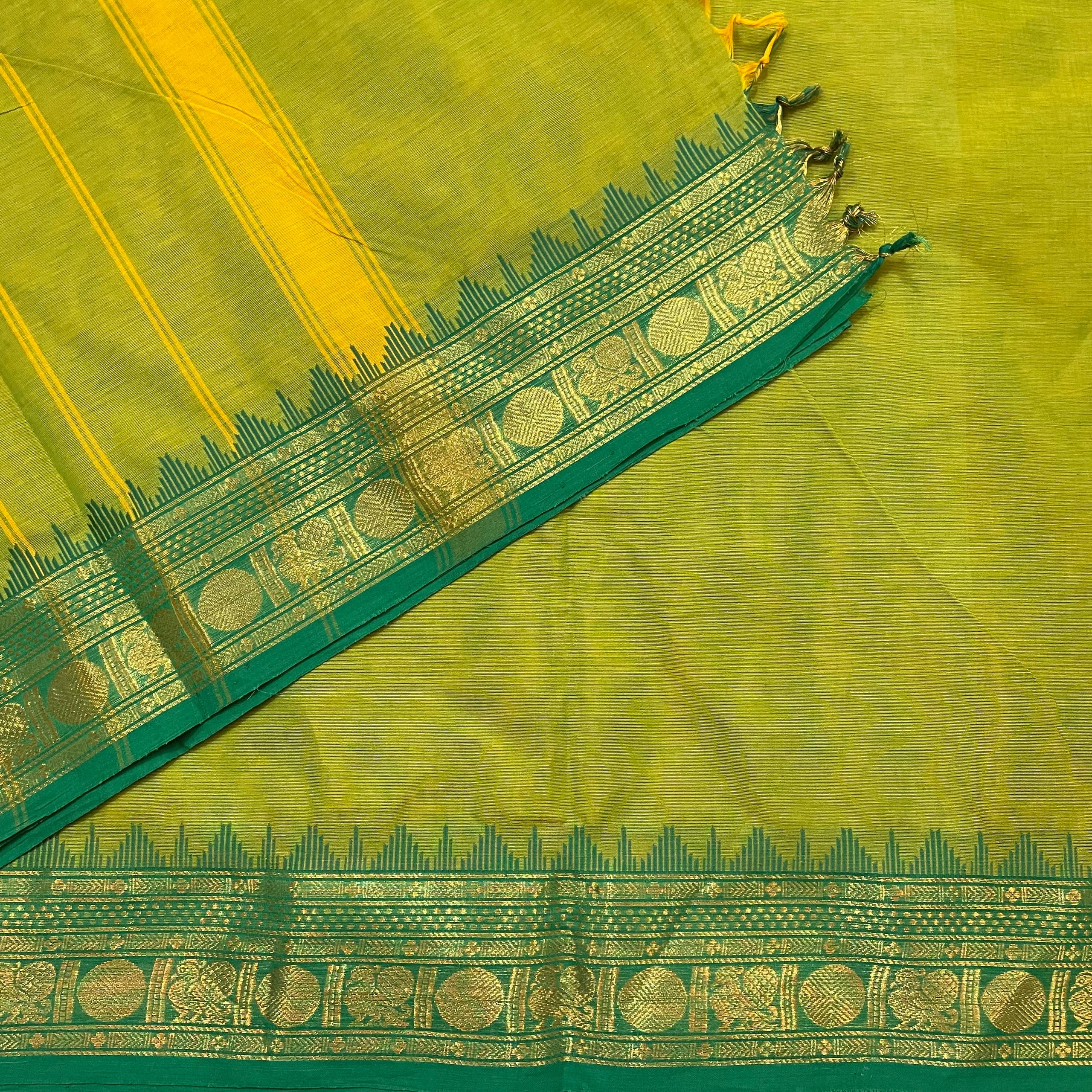 Green Chettinad With Blouse Cotton Saree - Image 2
