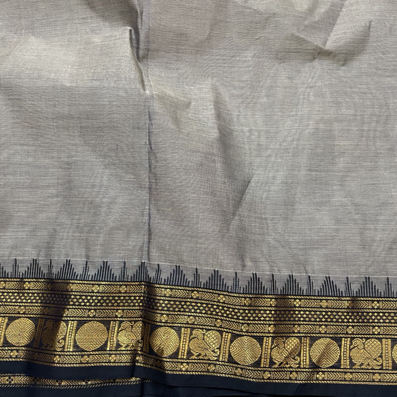 Ash Chettinad With Blouse Cotton Saree - Image 3