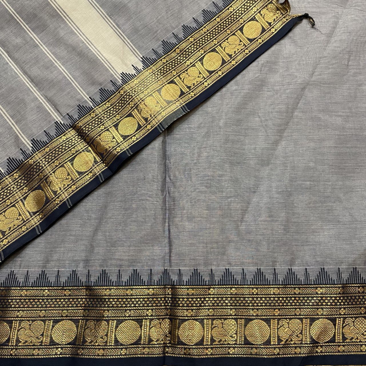 Ash Chettinad With Blouse Cotton Saree - Image 2