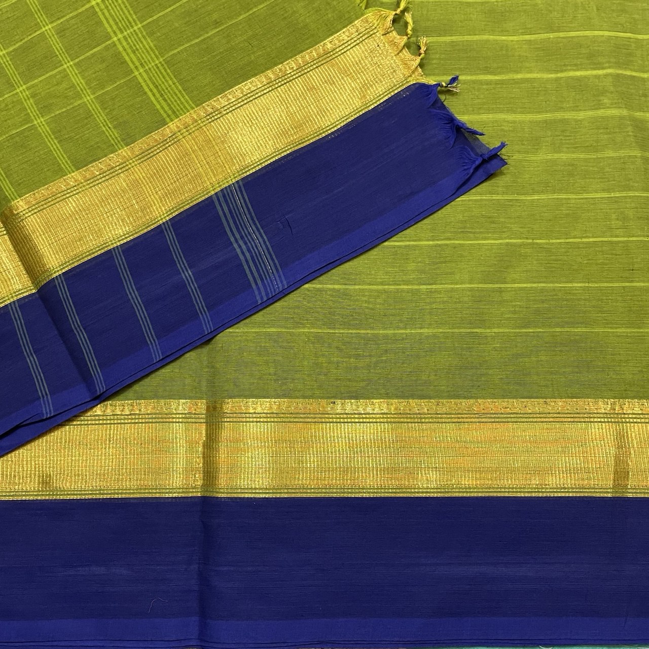 Green Chettinad With Blouse Cotton Saree - Image 2