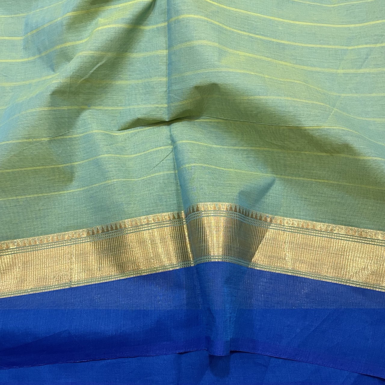 Hazel Green Chettinad With Blouse Cotton Saree - Image 3